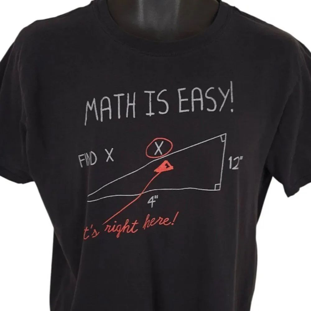 Math Is Easy T Shirt Mens Size Large Black Mathematics Funny Humor Joke